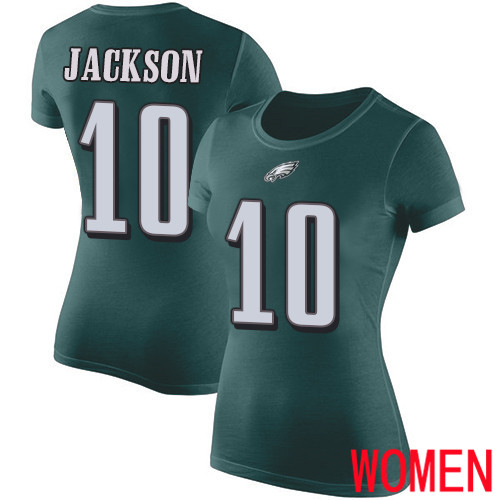 Women Philadelphia Eagles #10 DeSean Jackson Green Rush Pride Name and Number NFL T Shirt